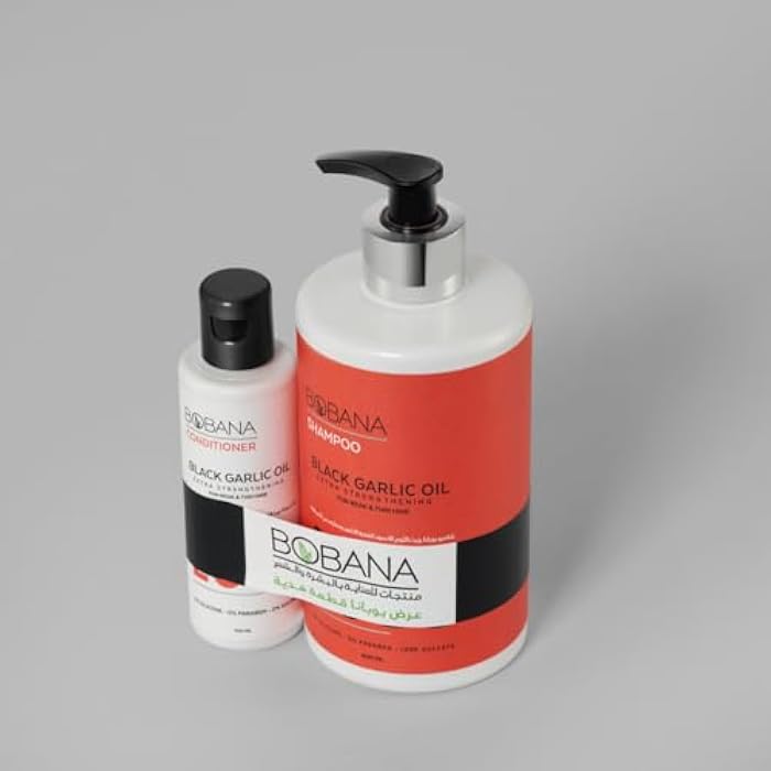 Bobana Shampoo Black Garlic 400 ML + Gift Conditioner Black Garlic Oil 100 ML - Image 2